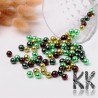 Glass waxed pearls - green-brown mix - Ø 8 mm - advantageous package 100 pcs
