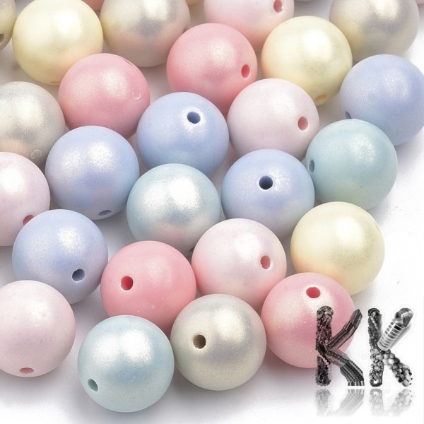 Sprayed acrylic beads - pastel rubberized balls - Ø 8 mm - quantity 10 g (approx. 36 pcs)