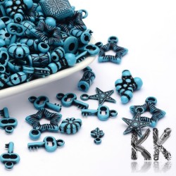 Acrylic mix - imitation Atlantic beads and pendants - 8-25 x 7-15 x 4-15 mm - quantity 10 g