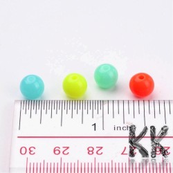 Akrylové korálky - fluoreskující kuličky - Ø 8 mm - množství 10 g (cca 32 ks)