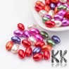 Akrylové korálky imitující perly ve tvaru olivek o průměru 7,5 mm, délce 11 mm a s dírkou pro průvlek o průměru 1 mm.
Upozornění - Korálky jsou nabízeny v balení po 10 gramech a barevná skladba každého balení je čistě náhodná. Barevná skladba na ilustračním obrázku je tak čistě orientační.
UVEDENÁ CENA JE ZA 10 G .
