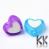 Acrylic beads - opaque heart - 7 x 8 x 4 mm - quantity 10 g (approx. 45 pcs)