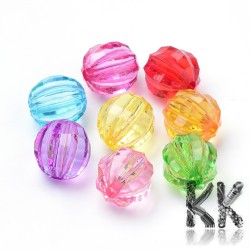 Akrylové korálky - průhledná broušená dýně - Ø 8 x 7 mm- množství 10 g (cca 39 ks)