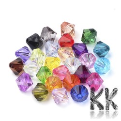 Akrylové korálky - průhledný broušený dvojjehlany - 8 x 7,5 mm - množství 10 g (cca 59 ks)