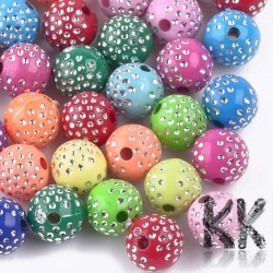 Acrylic beads - opaque plated balls - Ø 8 mm - quantity 10 g (approx. 35 pcs)