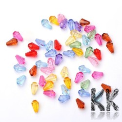 Acrylic beads - transparent cut drops - Ø 6 x 9 mm - quantity 10 g (approx. 75 pcs)