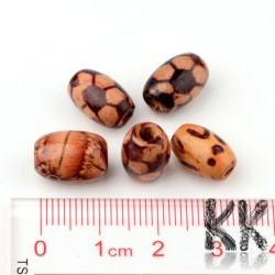 Wooden beads - printed olives - Ø 8 x 12-13 mm - advantageous package of 200 pcs