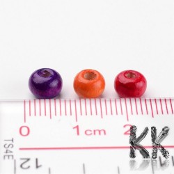 Dřevěný korálek - barvená kulička - Ø 6 x 5 mm - výhodné balení 200 ks