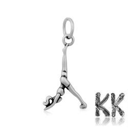 316 stainless steel pendant - yoga position - 25 x 14 x 2.5 mm