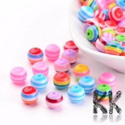 Resin beads - balls - Ø 8 mm - random color mix - quantity 10 g (approx. 27 pcs)