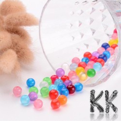 Resin beads - balls - imitation of cat's eyes - Ø 8 mm - random color mix - quantity 10 g (approx. 27 pcs)