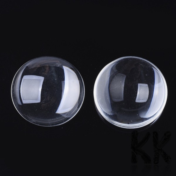 Glass cabochon semicircular - clear - Ø 50 x 12 mm