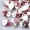 Flower pendant - fabric two-color tassel - 24-27 x 15-25 mm