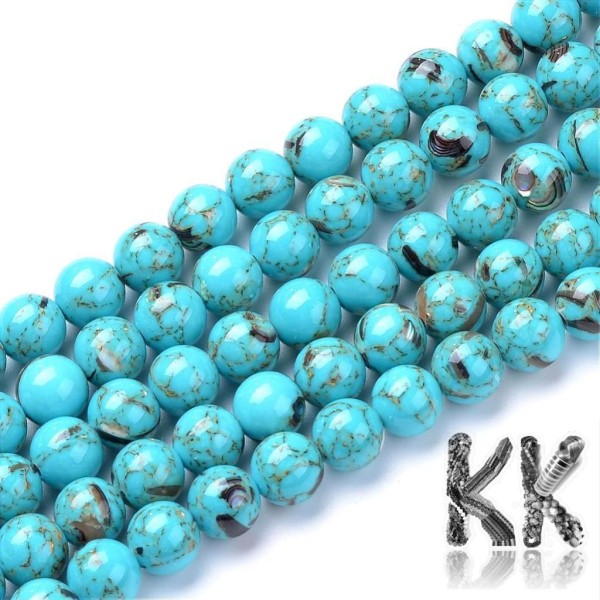 Synthetic turquoise with mother-of-pearl - Ø 8 mm - colored balls