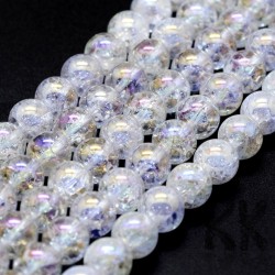 Natural cracked crystal - Ø 8 mm - plated balls