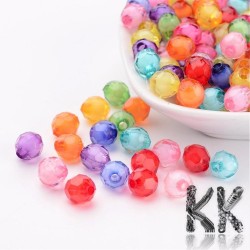 Acrylic beads - cut balls with white center - Ø 7 mm - quantity 10 g (approx. 40 pcs)