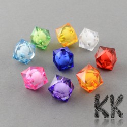 Acrylic beads - cut cubes with a white center - 8 mm - quantity 10 g (approx. 40 pcs)