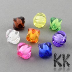 Acrylic beads - nuggets with white center - 10 x 12 x 12 mm - quantity 10 g (approx. 12 pcs)