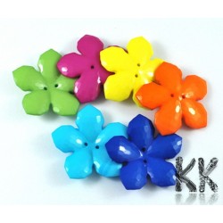 Acrylic buttons - flower - Ø 40 x 7 mm - random mix of colors - quantity 10 g (approx. 2.5 pcs)