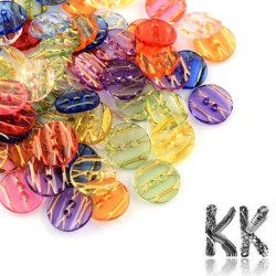 Acrylic buttons - circle - Ø 13 x 3 mm - random mix of colors - advantageous package of 50 pcs