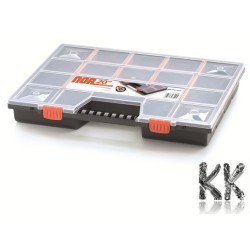 Professional plastic organizer with 19 compartments - 490 x 390 x 65 mm