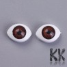 Plastový kabošon - oči - Ø 10,5 x 14 x 6mm