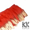 Colored goose feathers with a gold tip - 150 - 180 x 4 mm - price for 1 cm of sewn-on feathers (1-2 pcs)