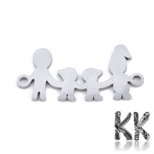 201 Stainless steel intermediate link - family of four - 26 x 13 x 1 mm