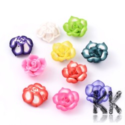 Polymer bead - lotus flower - random mix of colors - Ø 20 x 8 mm