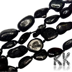 Přírodní baltské jantarové nugetky - 10 - 16 x 5 - 11 x  3 - 7 mm - černé