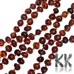 Natural Baltic amber nuggets - 4 - 6 x 4 - 7 mm - brown