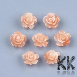 Synthetic coral rose - 10 x 10 x 6 mm