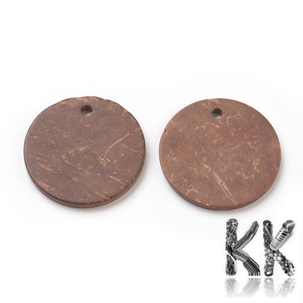 Coconut shell pendant - circle - Ø 25 - 25.5 x 2.2 mm