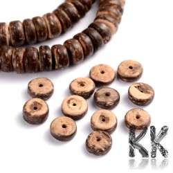 Korálky z kokosové skořápky - rondelky - 8 x 2,5 - 5 mm