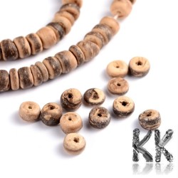 Coconut shell beads - roundels - 5.5 x 1.5 - 5 mm