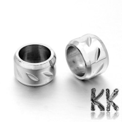304 Wide-threaded stainless steel bead - ring - ∅ 11 x 7 mm