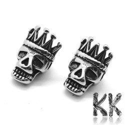 304 stainless steel separating bead - skull with crown - 15 x 10 x 8 mm