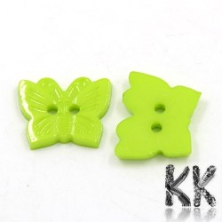 Acrylic buttons - butterfly - 18 x 15 x 2 mm - random mix of colors - quantity 10 g (approx. 19 pcs)