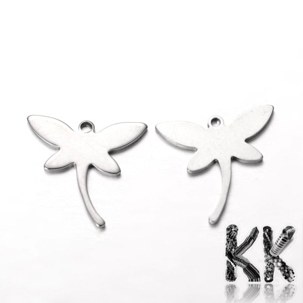 Pendant made of 304 stainless steel - dragonfly - 18 x 18.5 x 1 mm