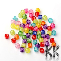 Akrylové korálky - nugetky s bílým středem - 8 x 10 x 10 mm - množství 10 g (cca 35 ks)