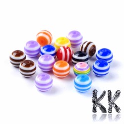 Resin beads - balls - Ø 8 mm - random color mix - quantity 10 g (approx. 27 pcs)