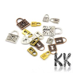 Zinc alloy pendants - lock - 13.5-27 x 7-16.5 x 2-3.5 mm - quantity 50 g