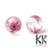 Glass round beads with pictures of flowers with a diameter of 8 mm and a hole for a thread of 1 mm. Floral images are printed on beads with a special technique that could be compared to a tattoo. The image is just below the surface of the bead, thanks to which it is protected against scaling and at the same time is very visible.
THE PRICE IS FOR 1 PCS. 