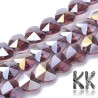 Cut glass beads - plated transparent heart - Ø 14 x 14 x 8.5 mm