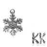 Zinc alloy pendant - snowflake - 18 x 25 mm