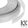 Organza ribbon - metallic with glitter - width 10 mm - 1 reel (roll approx. 22.5 m)