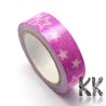 Colorful cotton self-adhesive ribbon with glitter and a printed motif in the form of stars with a width of 15 mm sold in rolls with a length of 4 meters. The ribbon can best be used as a decorative wrapping of gifts and to specialize textiles, paper or fabric accessories, or jewelry.
THE MENTIONED PRICE IS FOR 1 Roll (4 m)