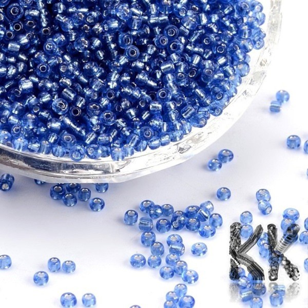 Chinese seed beads - transparent with a silver center - 12/0 - weight 1 g