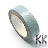 Cotton ribbon - self-adhesive with glitter - width 15 mm - 1 reel (roll 4 m)