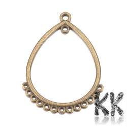 Ramínko ze zinkové slitiny - kapka - 47 x 36 mm